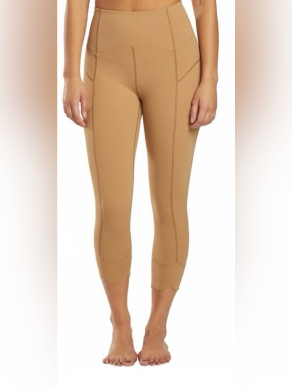 Free People Movement Pedal Pusher Leggings Tan High Rise Activewear Size XS